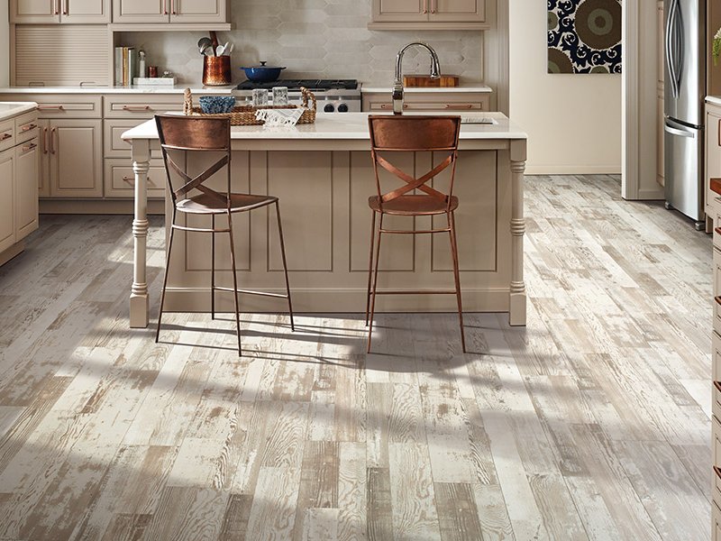 Modern farmhouse kitchen with lvt flooring